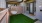 Green turf with a hanging chair