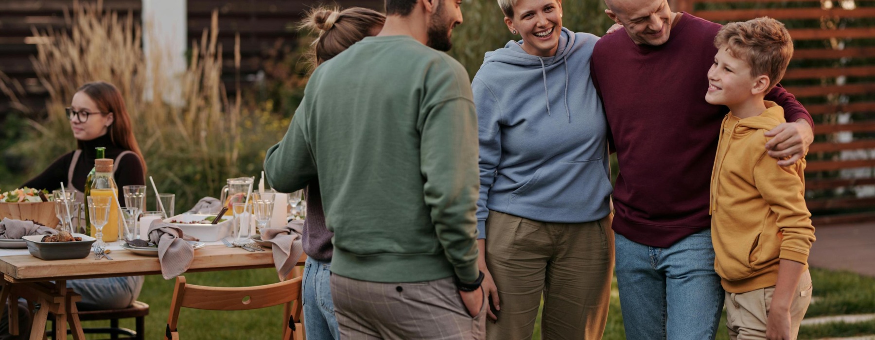 family having an outdoor picnic