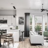 Open space living area with natural lighting